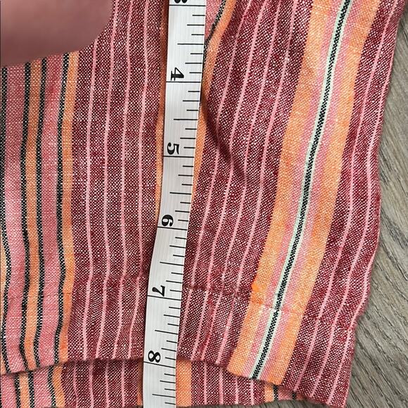 J. Jill Love Linen Cape Code Red Striped Shorts Beachy Coastal Bermuda Size 18 - Picture 6 of 10